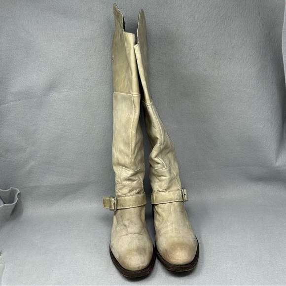 Independent Boot Company Womens Riding Boots Cream Leather Sz 6.5 - Picture 5 of 12